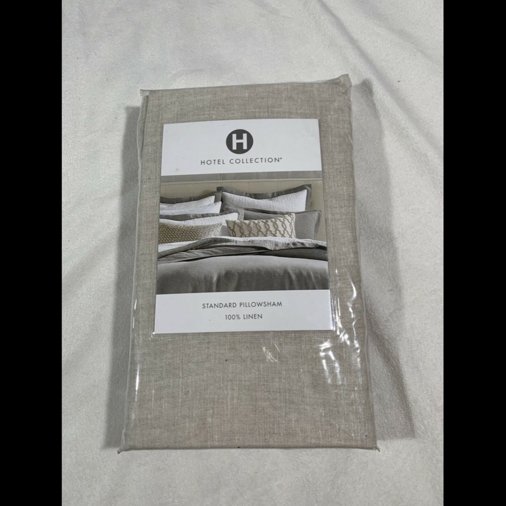 NIB‎ Hotel Collection Natural Linen (1) Standard Sham Pillow Case